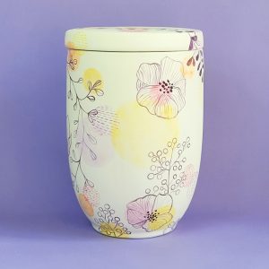 foto keramik urne anemone gelb orange violett