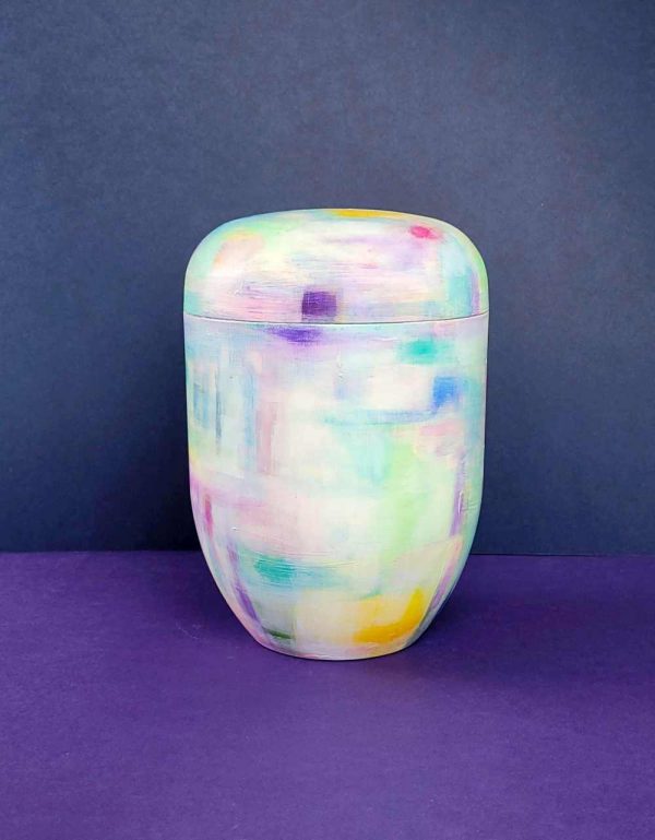foto naturstoff urne farbspiel weiß bunt lebensfeier
