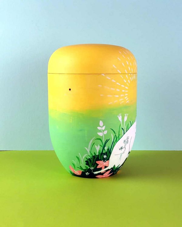 foto naturstoff urne moomin love gelb grün berlin