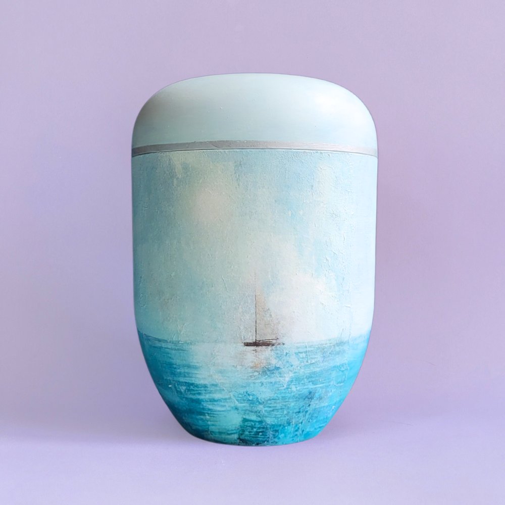 bio urne segelboot schiff