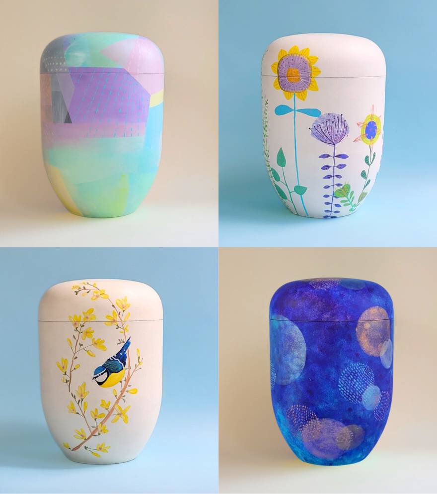 foto sustainable hand-painted urns 